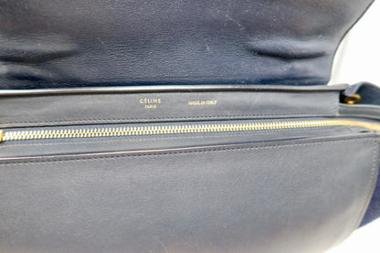 Celine Blue Tri Color Trapeze Small Handbag