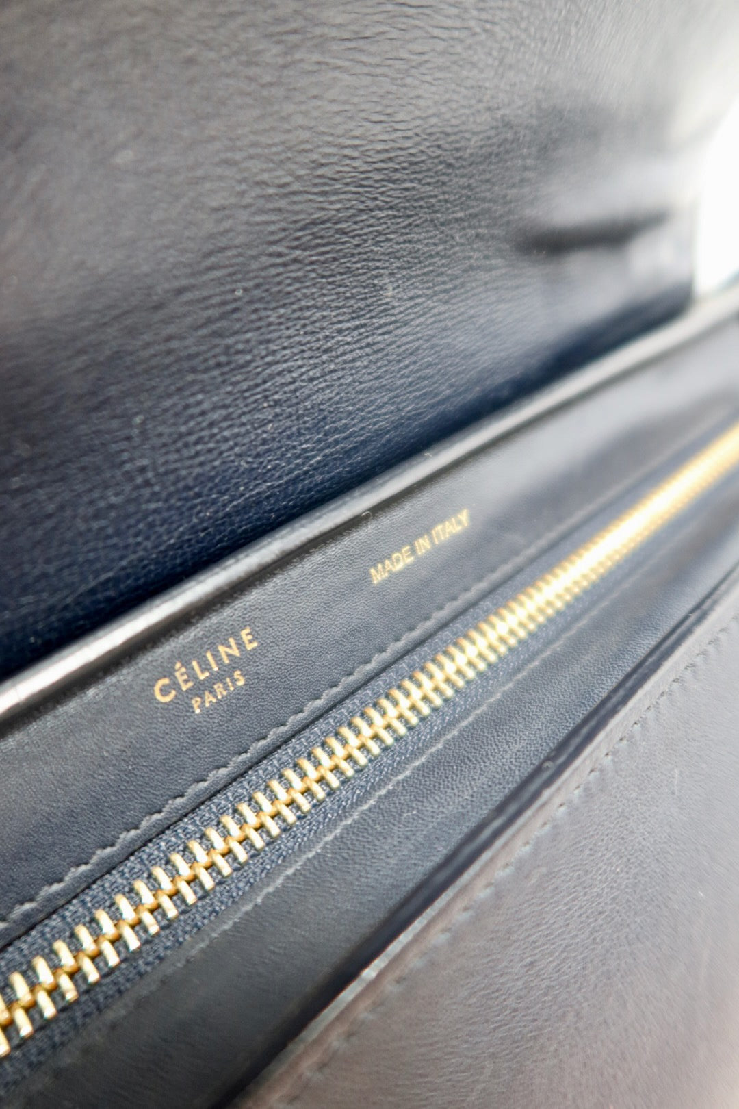 Celine Blue Tri Color Trapeze Small Handbag
