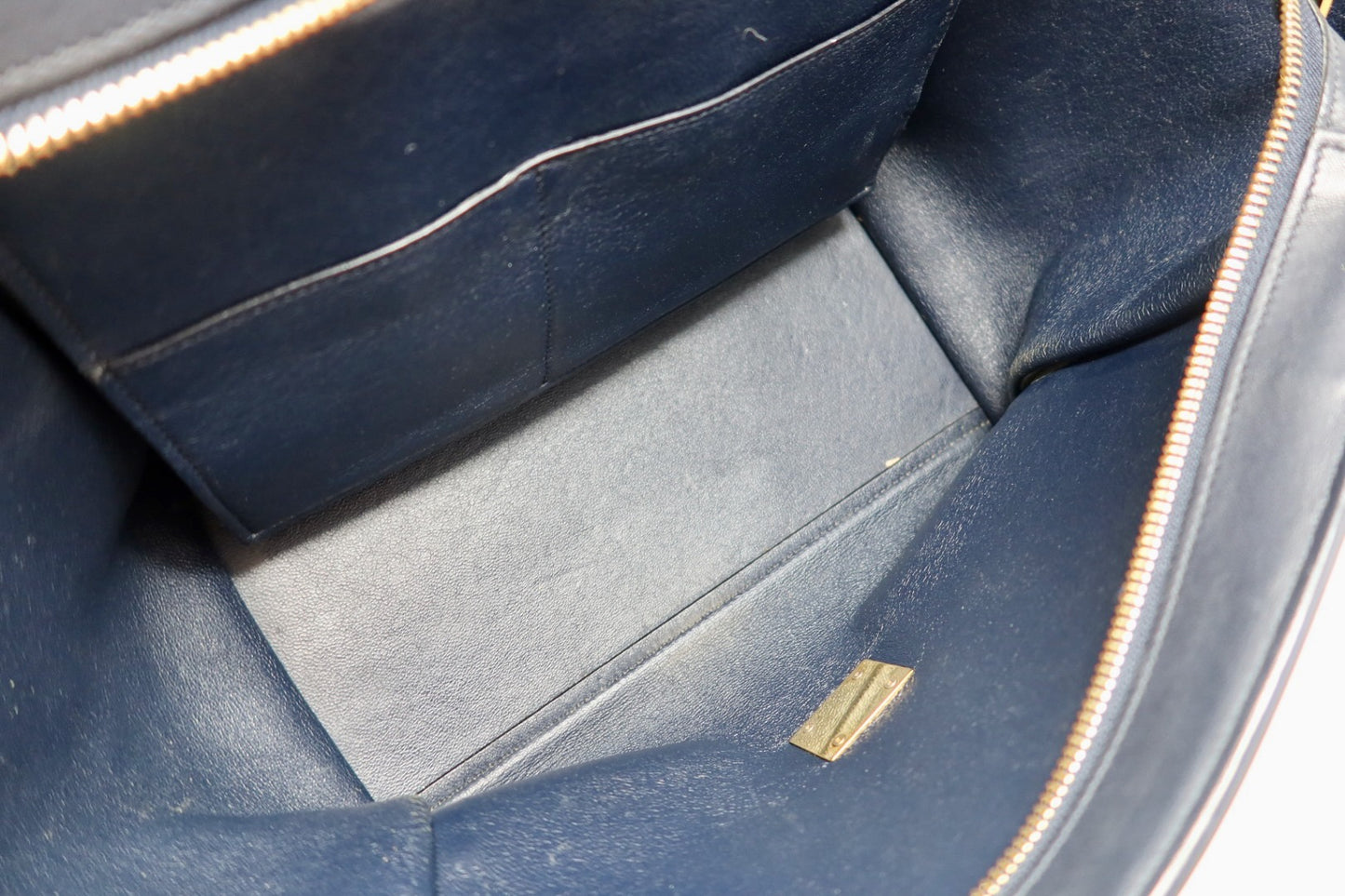 Celine Blue Tri Color Trapeze Small Handbag