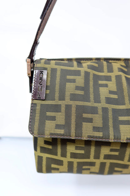 Fendi Zucca Brown Canvas Shoulder Bag