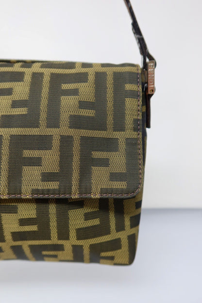 Fendi Zucca Brown Canvas Shoulder Bag
