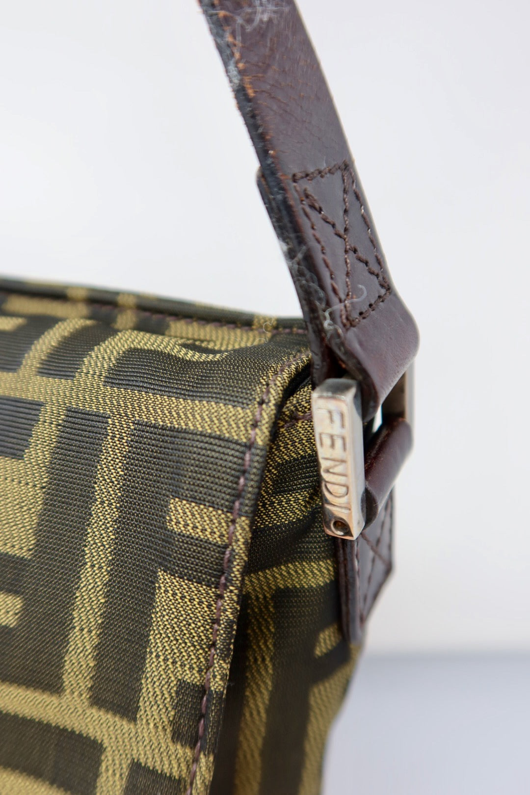 Fendi Zucca Brown Canvas Shoulder Bag