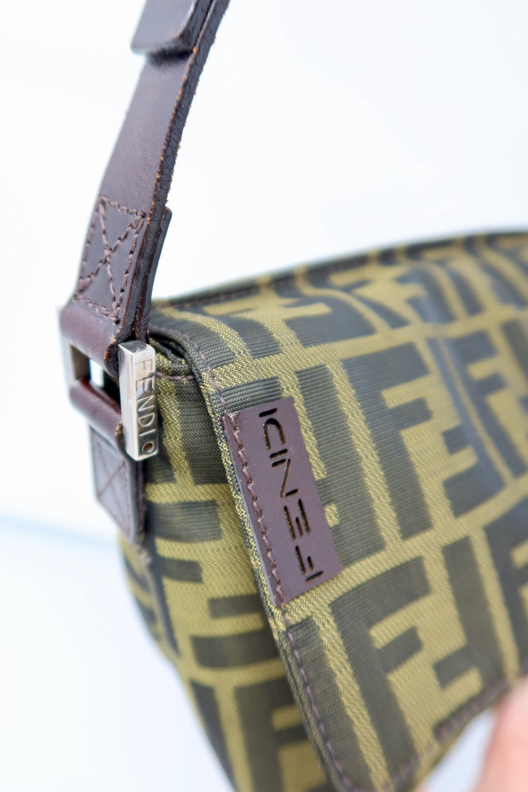 Fendi Zucca Brown Canvas Shoulder Bag