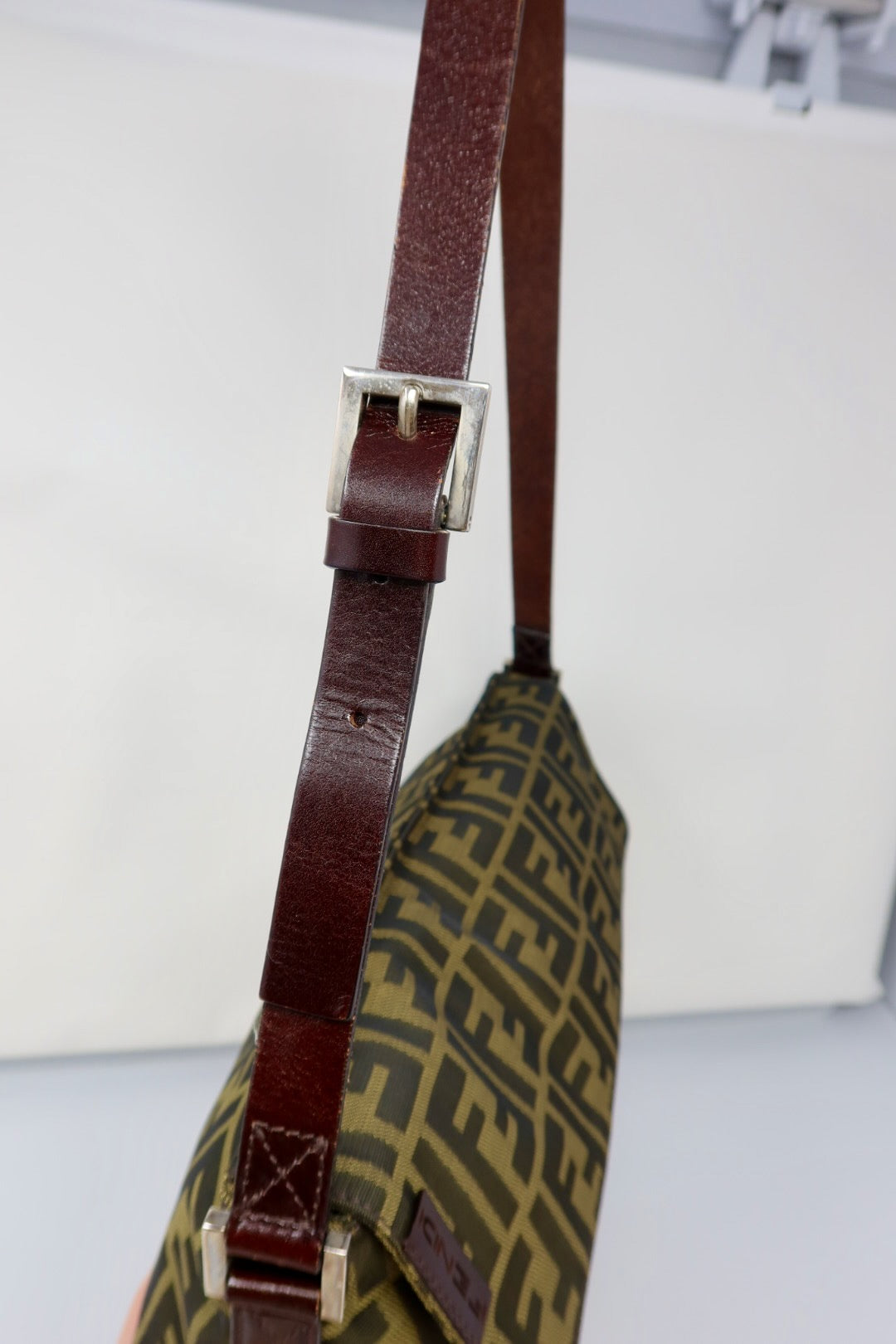 Fendi Zucca Brown Canvas Shoulder Bag