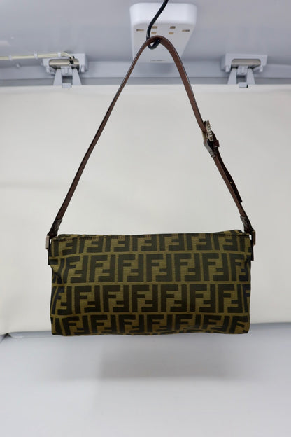 Fendi Zucca Brown Canvas Shoulder Bag
