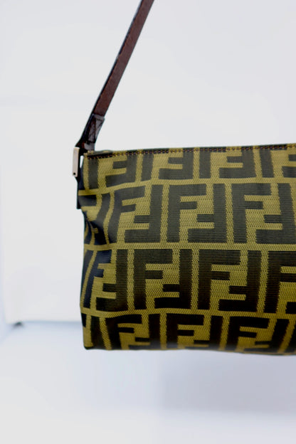 Fendi Zucca Brown Canvas Shoulder Bag