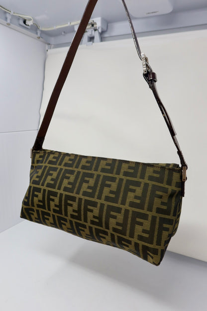 Fendi Zucca Brown Canvas Shoulder Bag