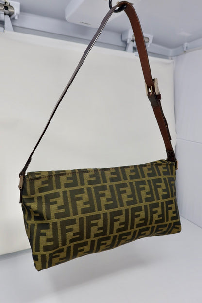 Fendi Zucca Brown Canvas Shoulder Bag