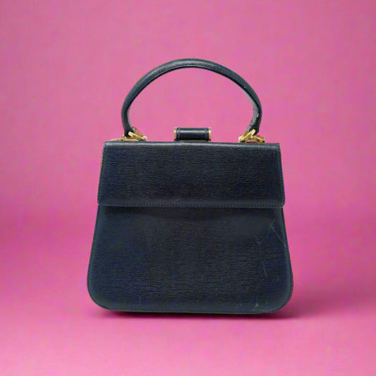 Salvatore Ferragamo Black Leather Hand Bag