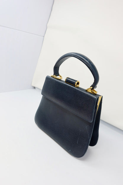 Salvatore Ferragamo Black Leather Hand Bag