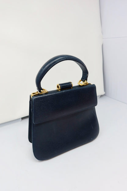 Salvatore Ferragamo Black Leather Hand Bag