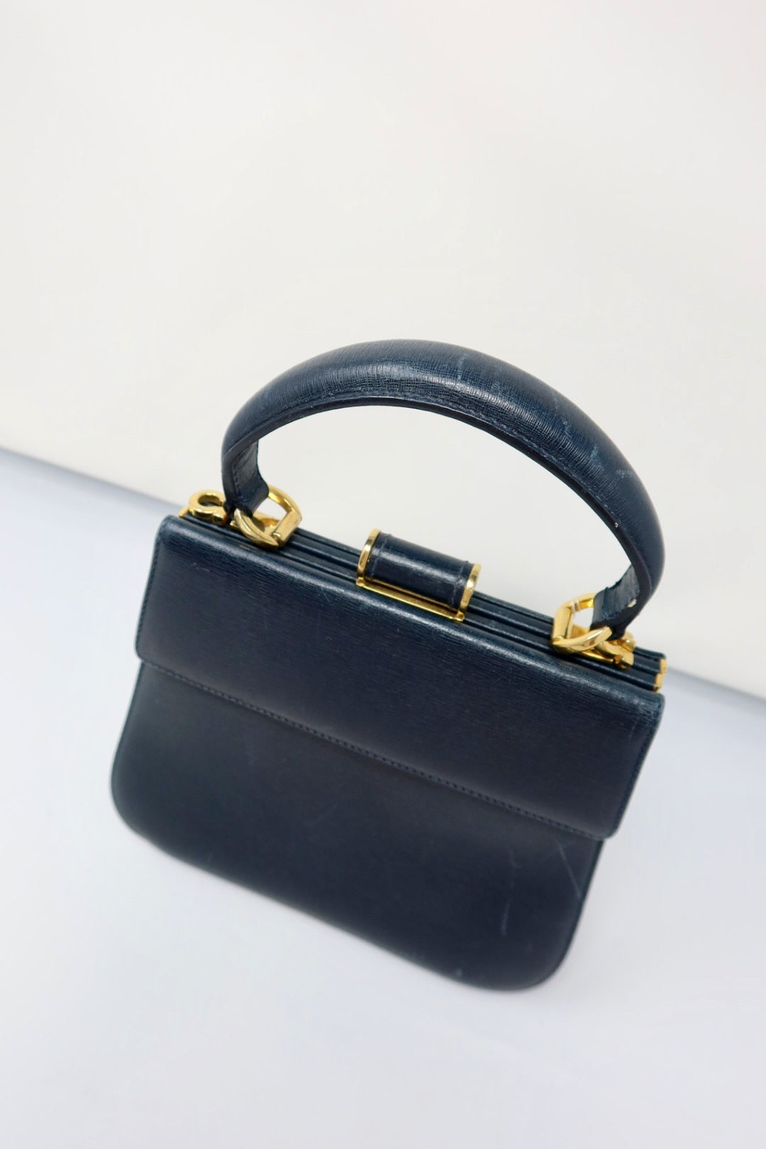 Salvatore Ferragamo Black Leather Hand Bag