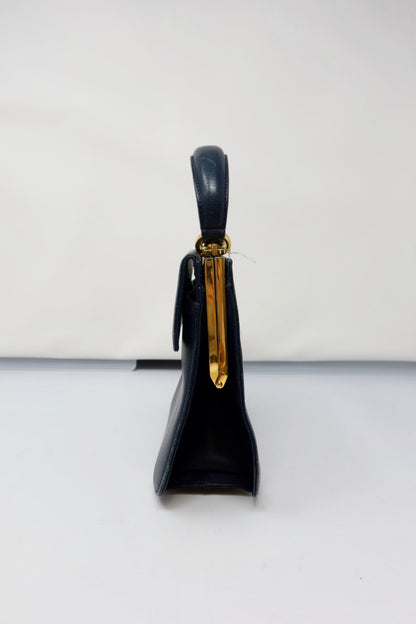Salvatore Ferragamo Black Leather Hand Bag