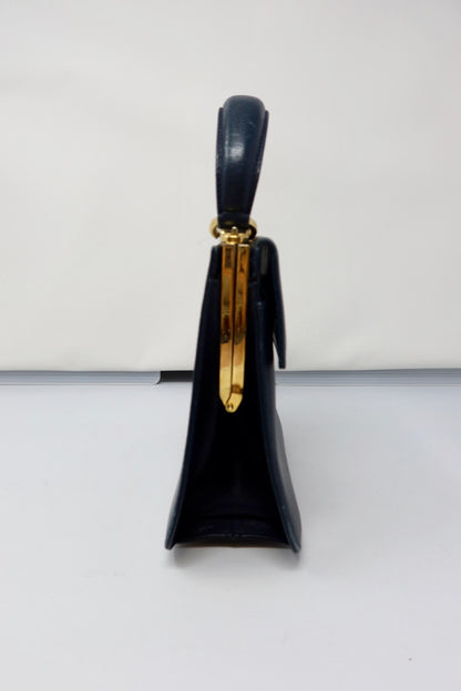 Salvatore Ferragamo Black Leather Hand Bag