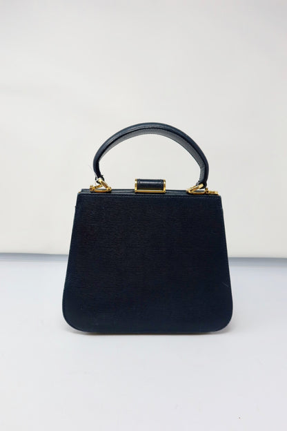 Salvatore Ferragamo Black Leather Hand Bag