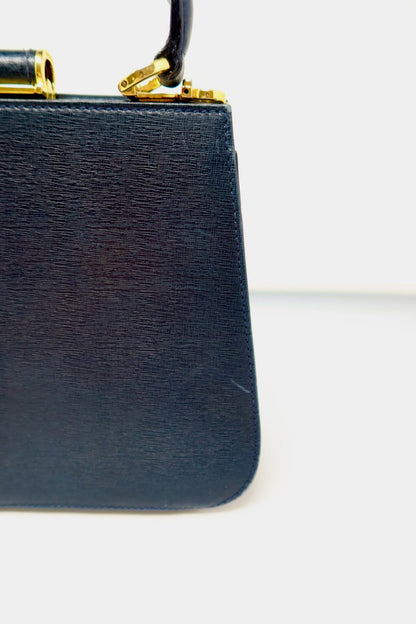 Salvatore Ferragamo Black Leather Hand Bag