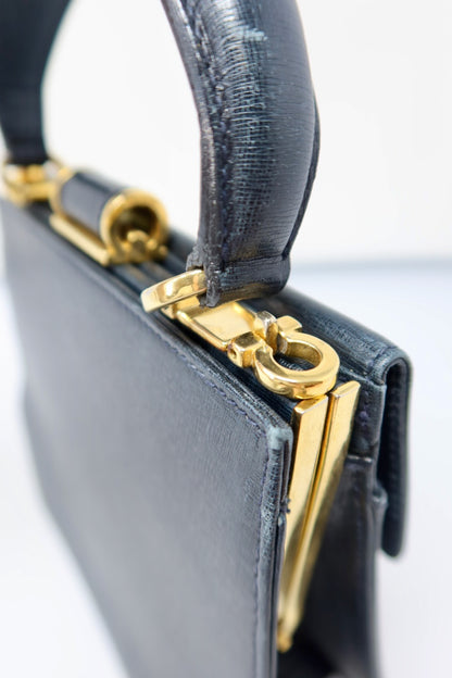 Salvatore Ferragamo Black Leather Hand Bag