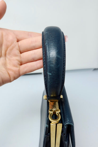 Salvatore Ferragamo Black Leather Hand Bag