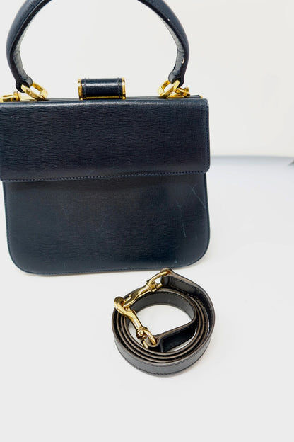 Salvatore Ferragamo Black Leather Hand Bag