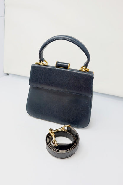 Salvatore Ferragamo Black Leather Hand Bag