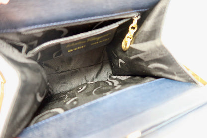 Salvatore Ferragamo Black Leather Hand Bag