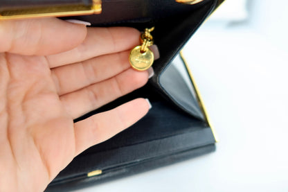 Salvatore Ferragamo Black Leather Hand Bag