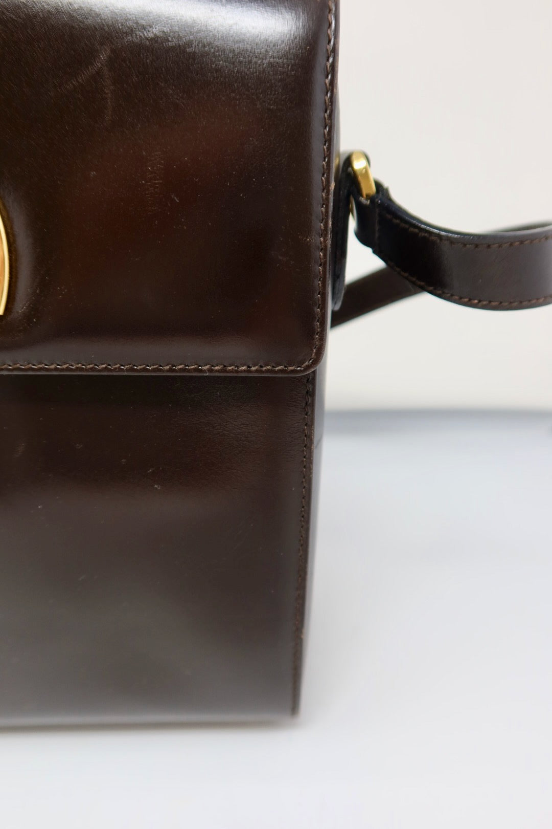 Salvatore Ferragamo Brown Gancini Leather Shoulder Bag