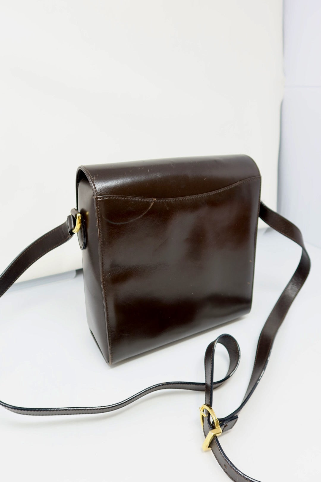 Salvatore Ferragamo Brown Gancini Leather Shoulder Bag