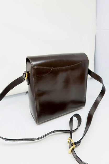 Salvatore Ferragamo Brown Gancini Leather Shoulder Bag