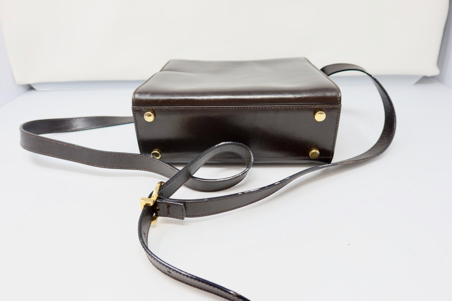 Salvatore Ferragamo Brown Gancini Leather Shoulder Bag