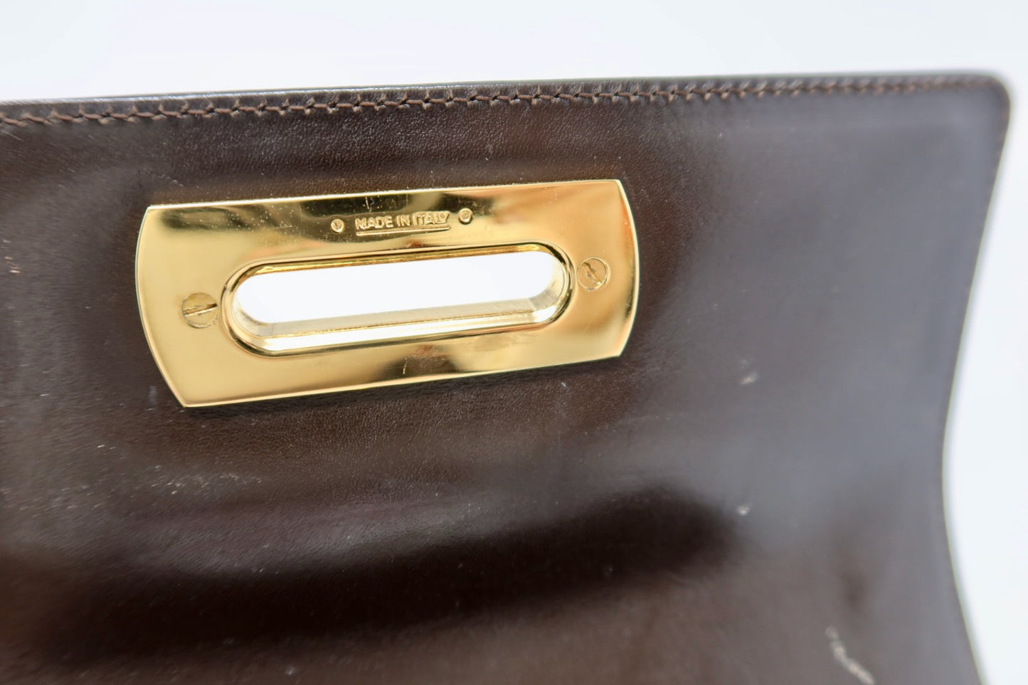 Salvatore Ferragamo Brown Gancini Leather Shoulder Bag