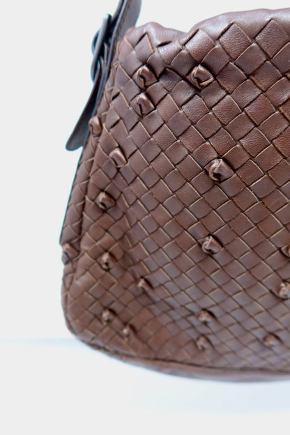 Bottega Veneta Intrecciato Brown Leather Shoulder Bag