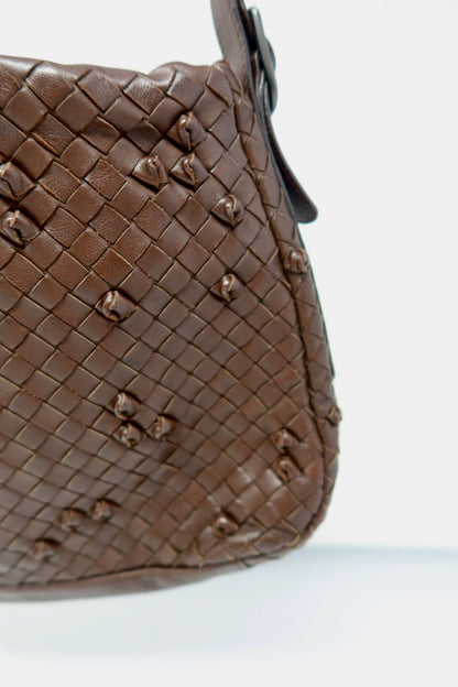 Bottega Veneta Intrecciato Brown Leather Shoulder Bag