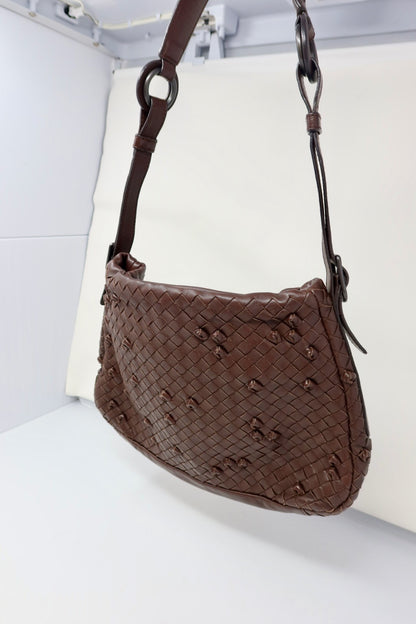 Bottega Veneta Intrecciato Brown Leather Shoulder Bag
