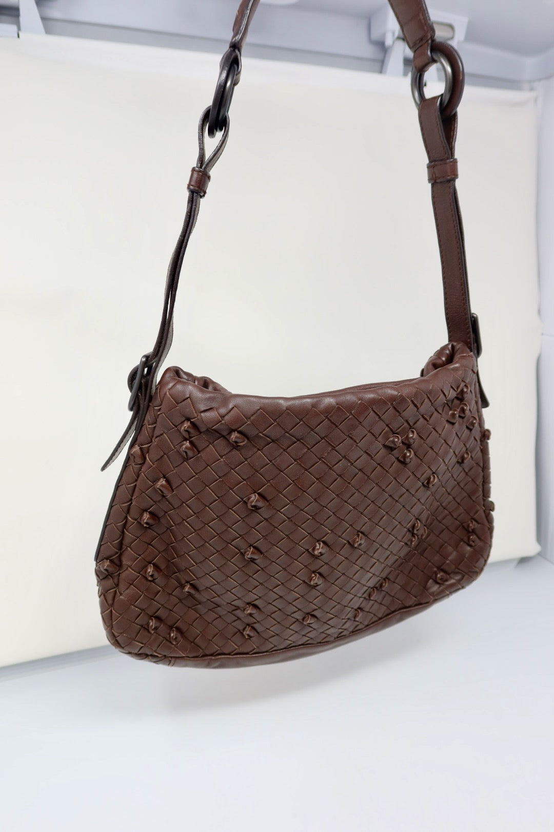 Bottega Veneta Intrecciato Brown Leather Shoulder Bag