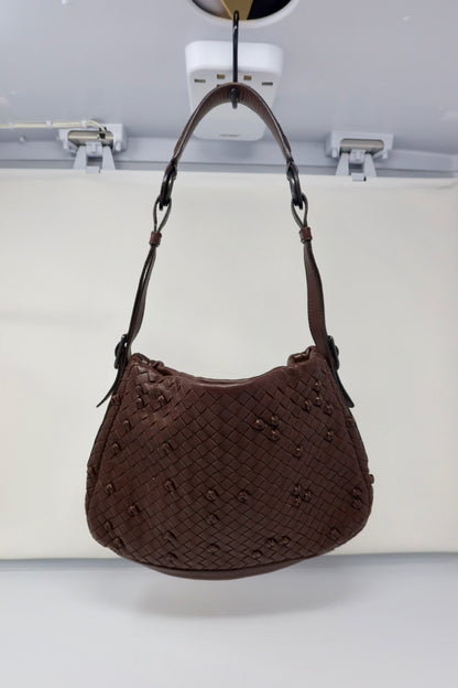 Bottega Veneta Intrecciato Brown Leather Shoulder Bag