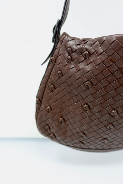 Bottega Veneta Intrecciato Brown Leather Shoulder Bag