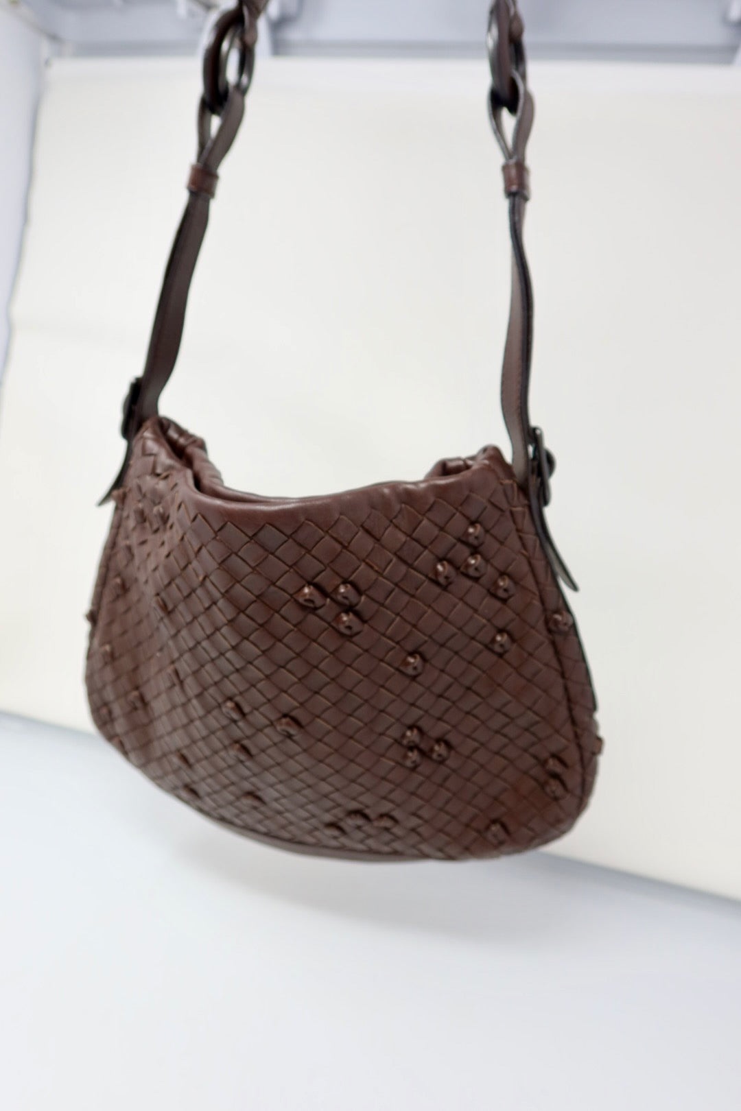 Bottega Veneta Intrecciato Brown Leather Shoulder Bag