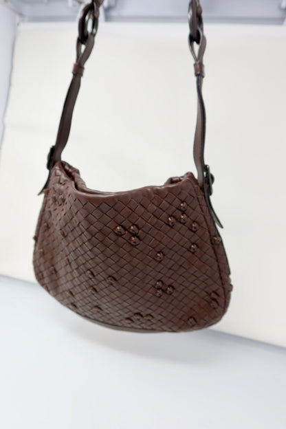 Bottega Veneta Intrecciato Brown Leather Shoulder Bag