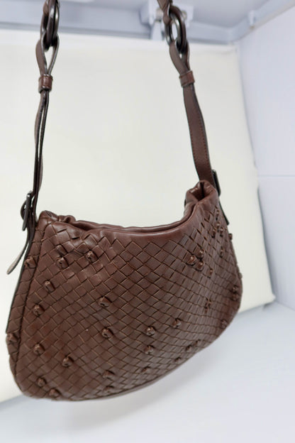 Bottega Veneta Intrecciato Brown Leather Shoulder Bag