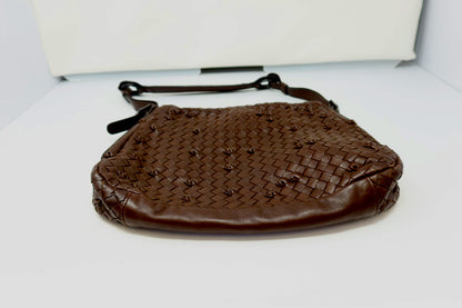Bottega Veneta Intrecciato Brown Leather Shoulder Bag