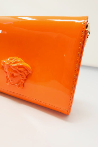Versace Orange Medusa Chain Purse