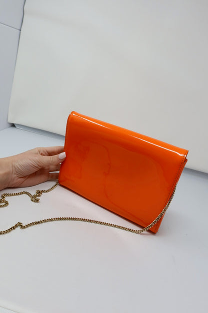 Versace Orange Medusa Chain Purse