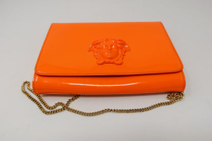 Versace Orange Medusa Chain Purse