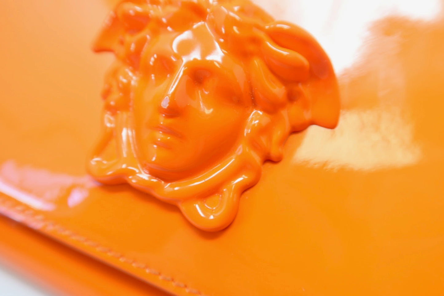 Versace Orange Medusa Chain Purse
