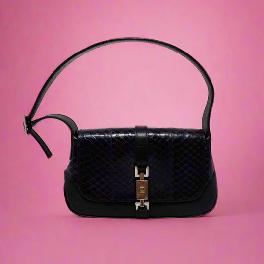 Gucci Black Snakeskin Mini Jackie