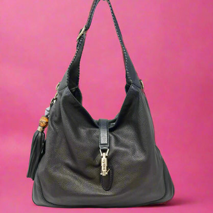 Gucci Jackie Bamboo Leather Shoulder Bag