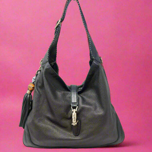 Gucci Jackie Bamboo Leather Shoulder Bag