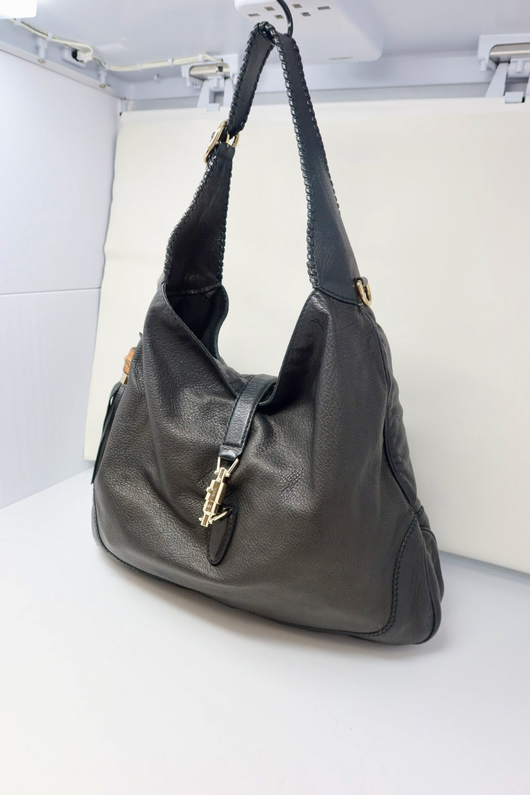 Gucci Jackie Bamboo Leather Shoulder Bag