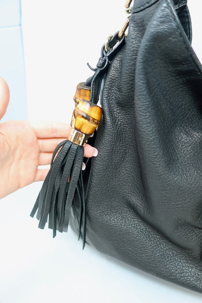 Gucci Jackie Bamboo Leather Shoulder Bag